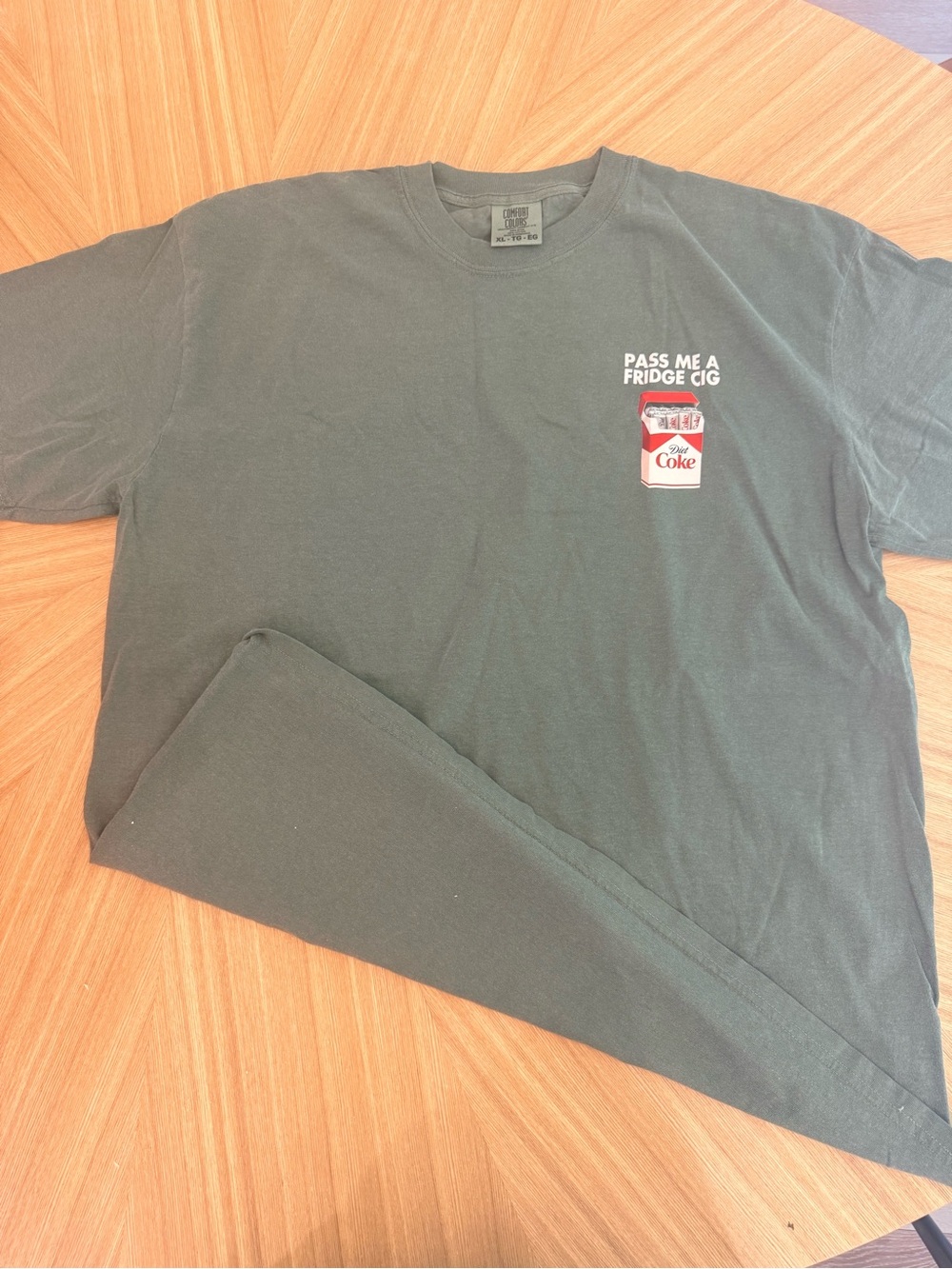 Dark Green comfort colors Graphic Tee with Diet Coke print NEW